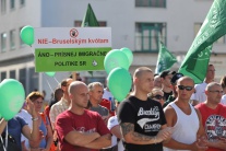 Protestné zhromaždenie proti migrantom v Trnave