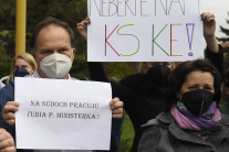 Zamestnanci Krajského súdu v Košiciach protestoval