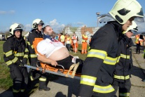 Priebeh simulovaných záchranárskych prác