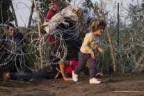 Utečenci na maďarsko-srbských hraniciach 