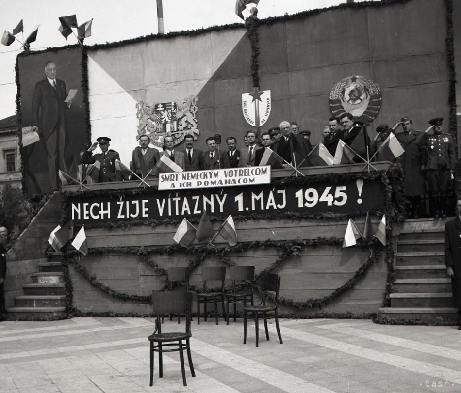 1. máj v Košiciach. Rok 1945 Foto: Archív TASR