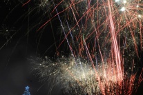 Na snímke novoročný ohňostroj v Košiciach 1. januá