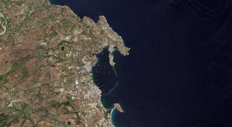 Pohľad na talianske Syrakúzy. Foto: ESA
