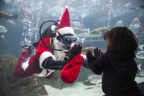 Santa sa potápal v krétskom akváriu 