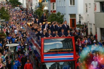 Privítanie islandských futbalistov