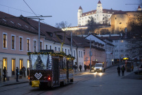 električka, Vianoce, Bratislava, vianočná električ